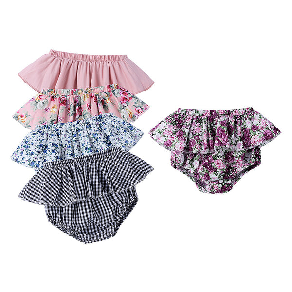 Shorts Infantiles de Encaje Hoja de Loto para Niña