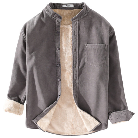 Camisa Térmica Acolchada de Pana y Terciopelo para Hombre