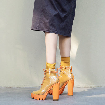 Botas Cortas Impermeables con Plataforma y Tacón Ultra Alto para Mujer - Image 8