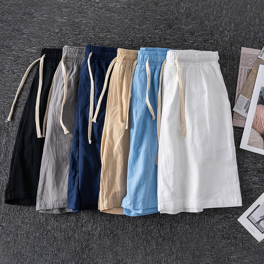 Shorts de Algodón para Hombre Cintura Elástica Verano
