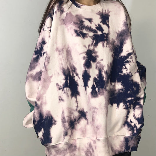 Suéter Hombre Tie-Dye Retro Japonés con Virgen María y Costuras Artesanales - Image 6