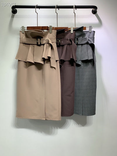 Falda Plisada Elegante de Cintura Alta con Volantes y Corte Slim - Image 10