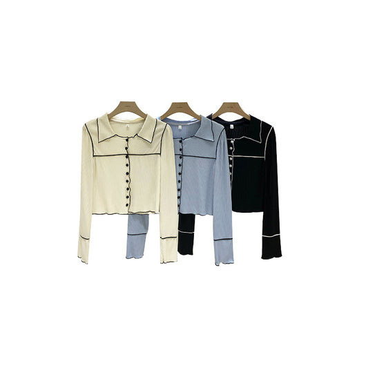 Camisa de Algodón Stretch con Solapa - Diseño Moderno para Mujer - Image 7