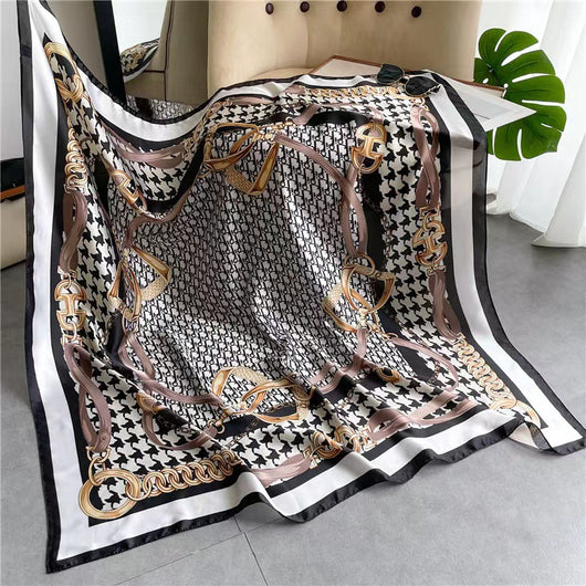 Pañuelo Cuadrado de Satén Estampado Cashew para Mujer - Image 2