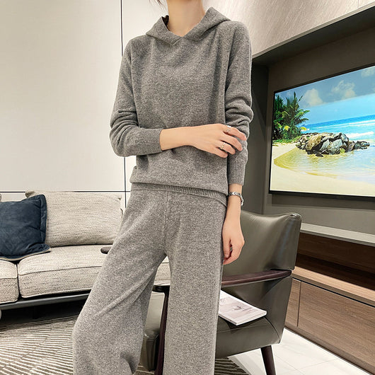 Conjunto Holgado de Punto: Sudadera con Capucha y Pantalón Ancho - Image 6