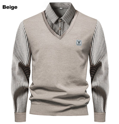 Camisa Térmica Hombre Manga Larga Efecto Doble Tela con Rayas y Forro Polar - Image 18