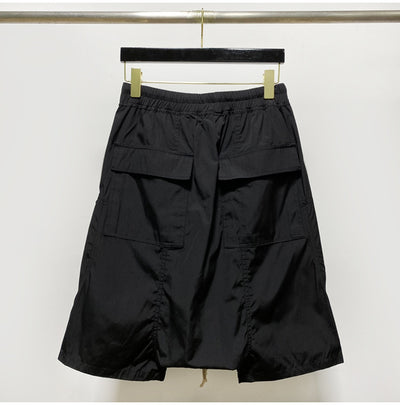 Shorts Harem Motociclista Negro con Bolsillos de Cierre para Hombre - Image 13