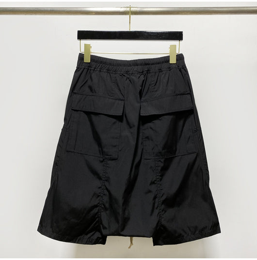 Shorts Harem Motociclista Negro con Bolsillos de Cierre para Hombre - Image 13