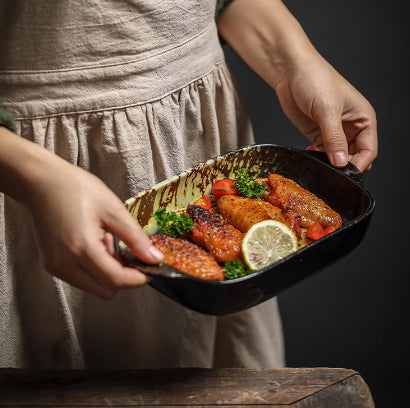 Platos Hondos Rectangulares Cocidos en Horno para Repostería Profesional