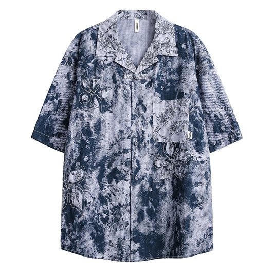 Camisa para Hombre con Bordado Floral Calado