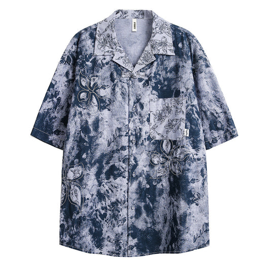 Camisa para Hombre con Bordado Floral Calado