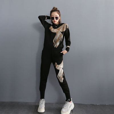Conjunto Tejido Estilo Occidental con Fénix Bordado para Mujer - Image 17