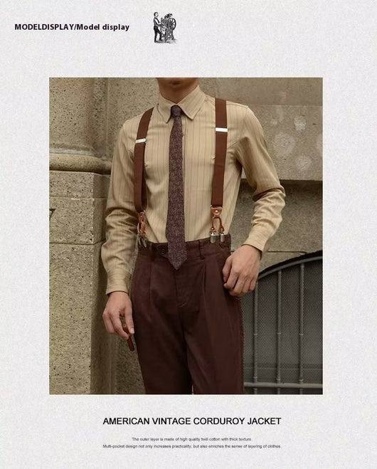 Camisa Vintage a Rayas para Hombre - Primavera y Otoño - Image 13
