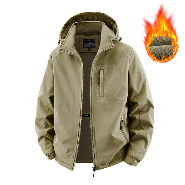 Chamarra Acolchada para Hombre con Capucha Desmontable y Forro Polar