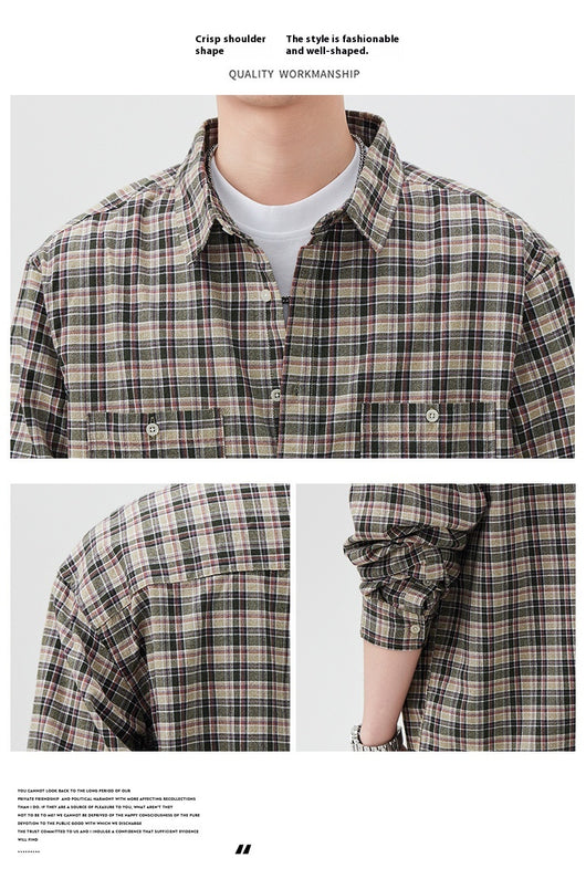 Camisa Cuadriculada Premium Versátil - Manga Larga Multifuncional - Image 11