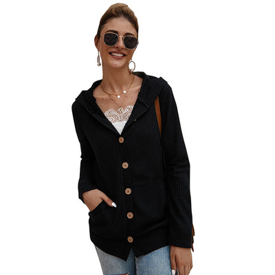 Cardigan Tejido con Capucha para Mujer - Abrigo Largo Otoño Invierno