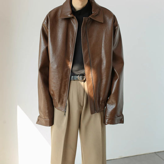 Chaqueta de Cuero Retro Personalizada para Hombre - Image 9