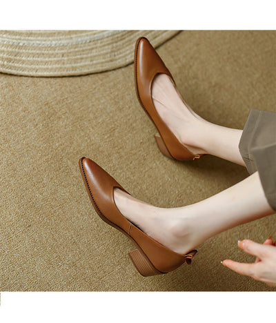 Tacones Bajos de Piel de Oveja para Mujer - Image 17
