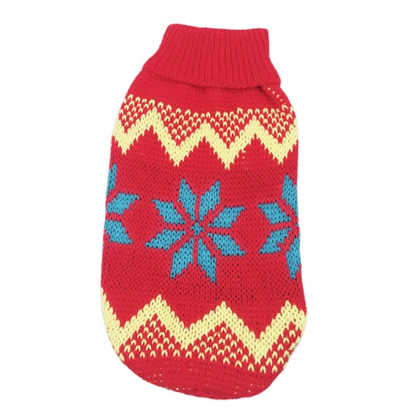 Suéter de Cuello Alto para Mascotas con Diseño de Copo de Nieve Navideño - Image 3