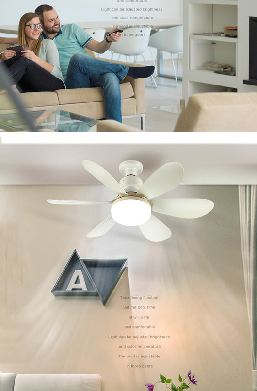 Ventilador de Techo con Luz LED Silencioso para Dormitorio y Sala - Image 18