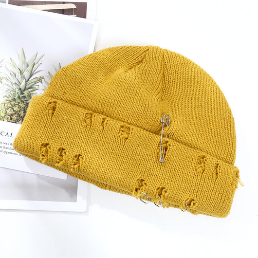 Gorro Tejido Hip Hop con Anillo Decorativo para Hombre y Mujer - Image 11