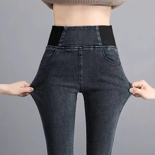 Jeans Skinny de Cintura Alta con Forro Polar Cálido y Cintura Elástica - Image 6