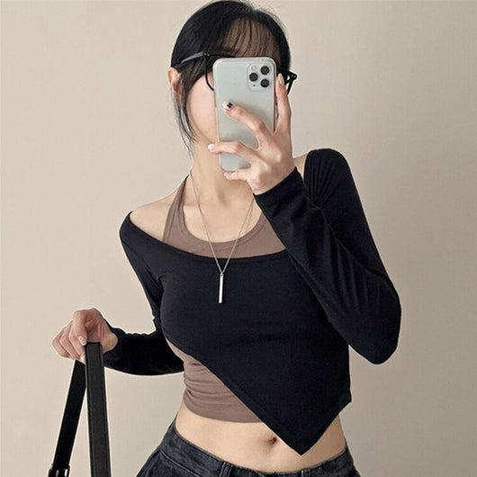 Conjunto de Dos Piezas Irregular Personalizado Estilo Hot Girl