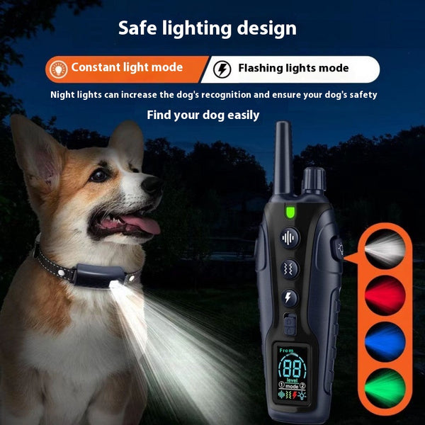 Collar Adiestramiento Perros Pantalla Color Control Remoto Larga Distancia Impermeable Doble Batería