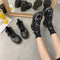 Zapatos de Cuero con Plataforma y Tiras Cruzadas para Mujer