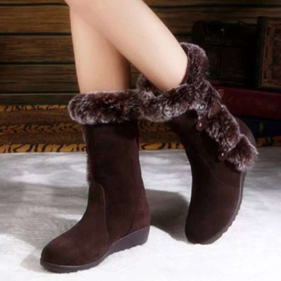 Botas de Nieve para Mujer con Tacón Cuña y Manga de Terciopelo - Image 7
