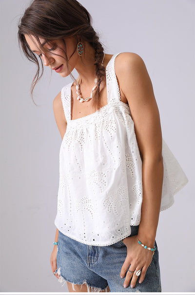 Blusa Camisola de Encaje Bordado Estilo Francés Suelta - Image 24
