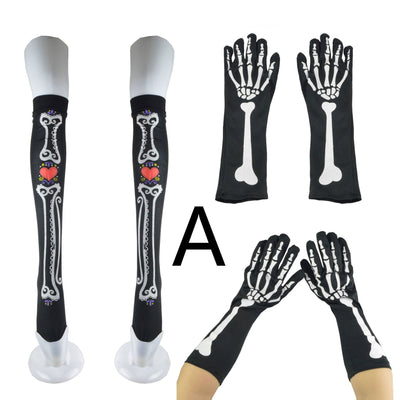 Set de Medias y Guantes Esqueleto Festival Halloween - Disfraz Completo - Image 7
