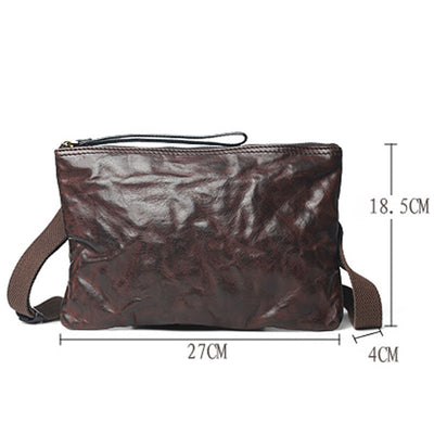 Bolso Vintage de Cuero Artesanal con Volante y Cierre de Cremallera - Image 7