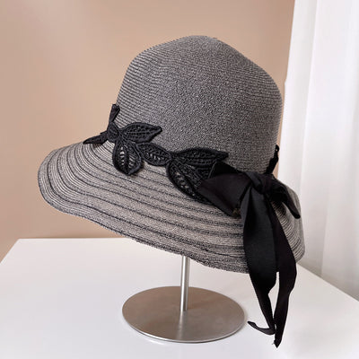 Sombrero Tipo Balde con Lazo y Flores de Encaje - Image 10