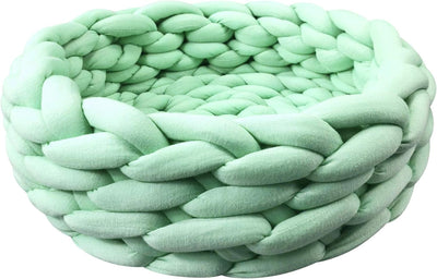 Cama Redonda Tejida para Gatos - Nido Boho de Algodón Cómodo
