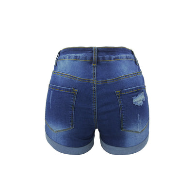 Shorts de Mezclilla Cintura Alta para Mujer con Detalles Rotos - Image 15