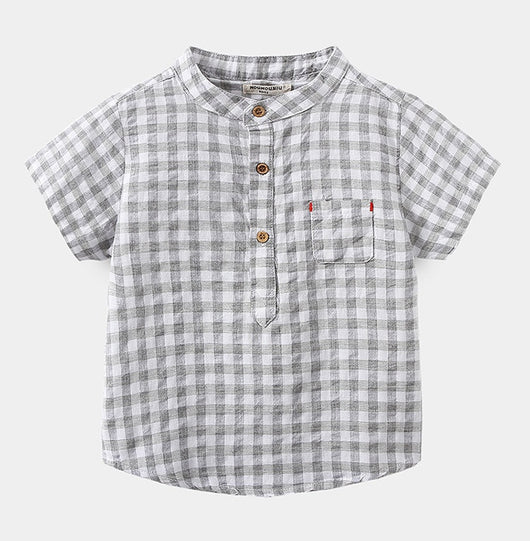 Camisa Infantil de Algodón Azul a Cuadros - Estilo Casual Cómodo - Image 14