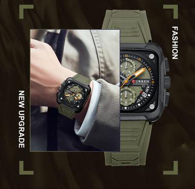 Reloj de Pulsera Cuadrado Multifunción con Seis Agujas para Hombre - Image 16