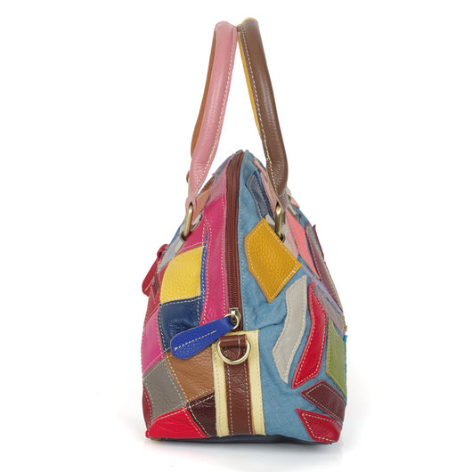 Bolso de Hombro Denim y Cuero Casual - Image 2