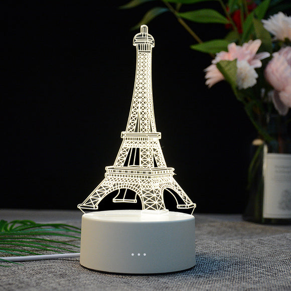 Luz Nocturna Acrílica con Carga USB