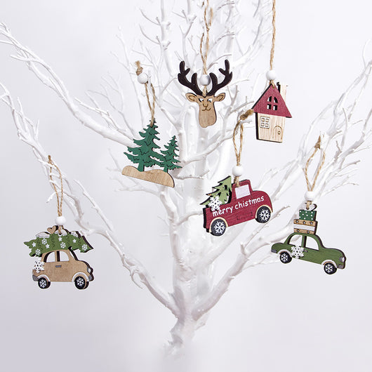 Adorno Navideño de Madera Artesanal para Árbol