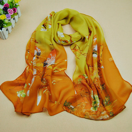Pañuelo de Gasa Estampado Elegante para Mujer - Image 4