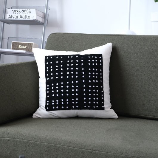 Cojín Geométrico Modern Jane Onda Puntos Negro y Blanco - Image 2