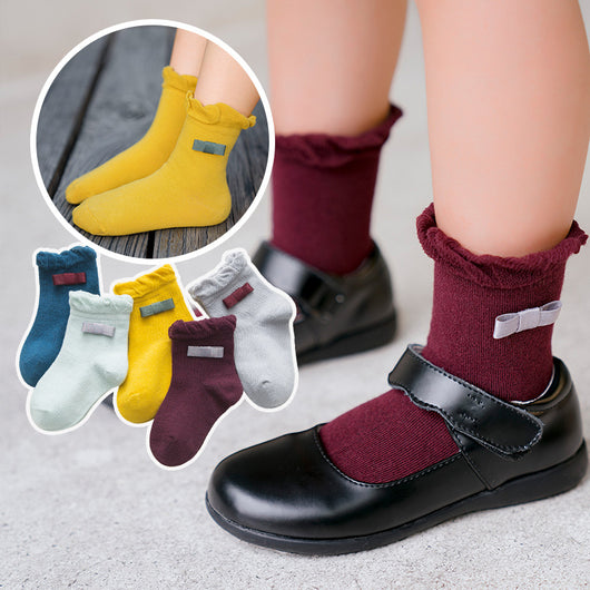 Calcetines de Algodón Peinado con Lazo para Niñas - Image 12