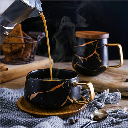 Taza de Cerámica Marmoleada para Café - Image 2