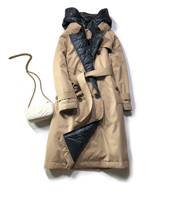 Gabardina Larga con Cordones