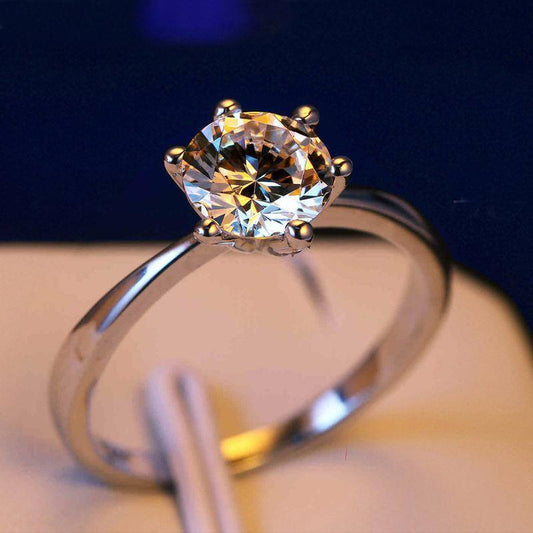 Anillo de Diamante Brillante Redondo