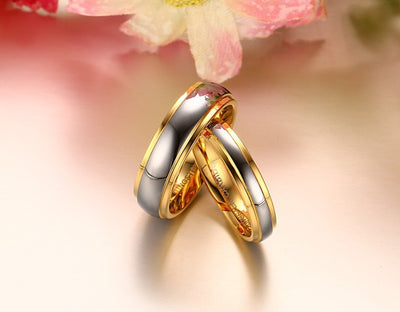 Anillo de Compromiso Acero Tungsteno y Oro - Diseño Europeo Moderno - Image 3