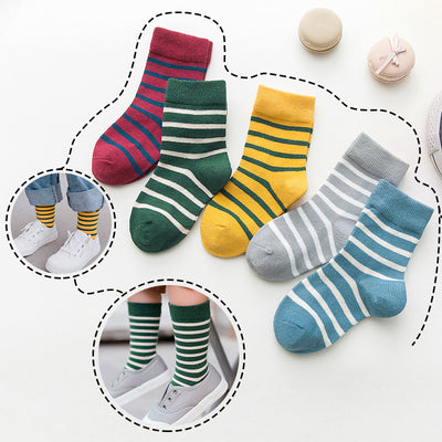 Paquete de 5 Pares de Calcetines Deportivos de Otoño/Invierno para Niños - Image 14
