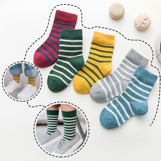 Paquete de 5 Pares de Calcetines Deportivos de Otoño/Invierno para Niños - Image 14